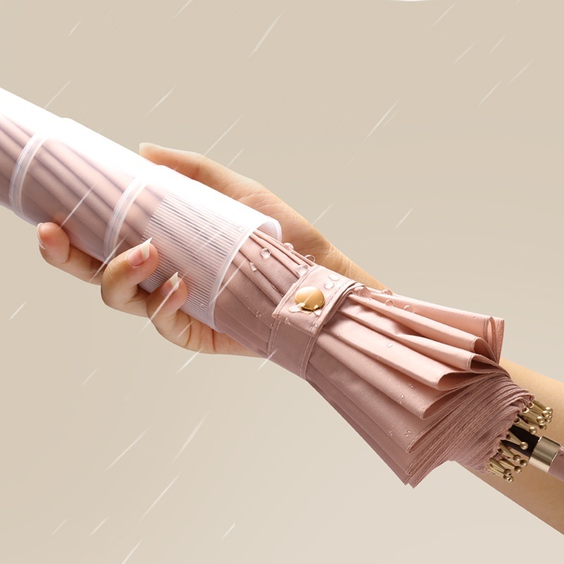 Automatic Large Size Waterproof Umbrella with Manual Control Reinforced Straight Pole and Long Handle for Men and Women