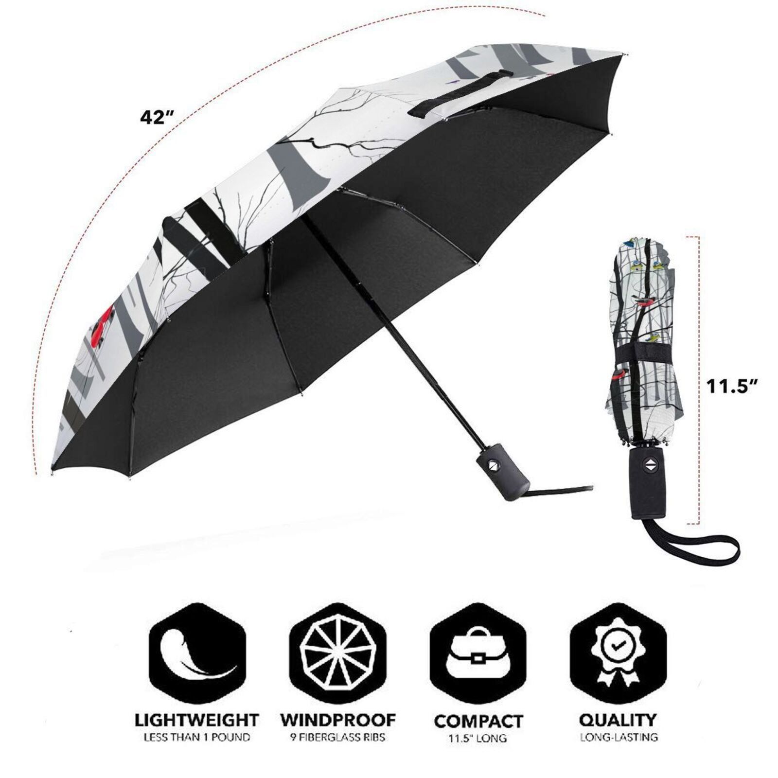 Vinyl automatic sun protection rain or shine adult 8-bone fiberglass umbrella one piece drop shipping LOGO pattern