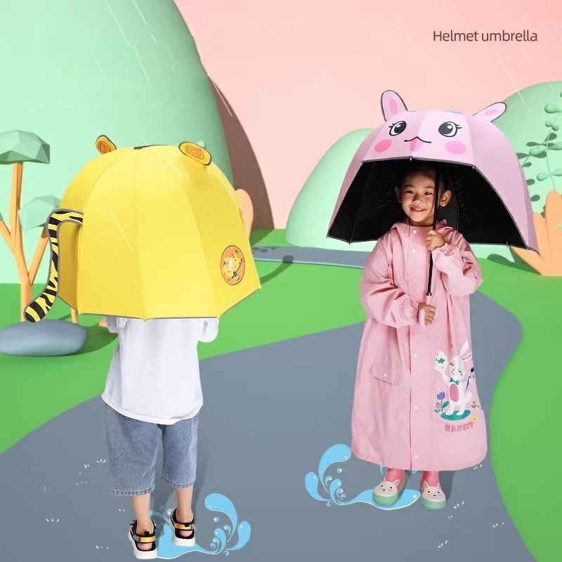 Children's Safety Reflective Strips Helmet Umbrellas Elementary Sl Students' Sun Protection Kindergarten Baby Hats Men Umbrellas