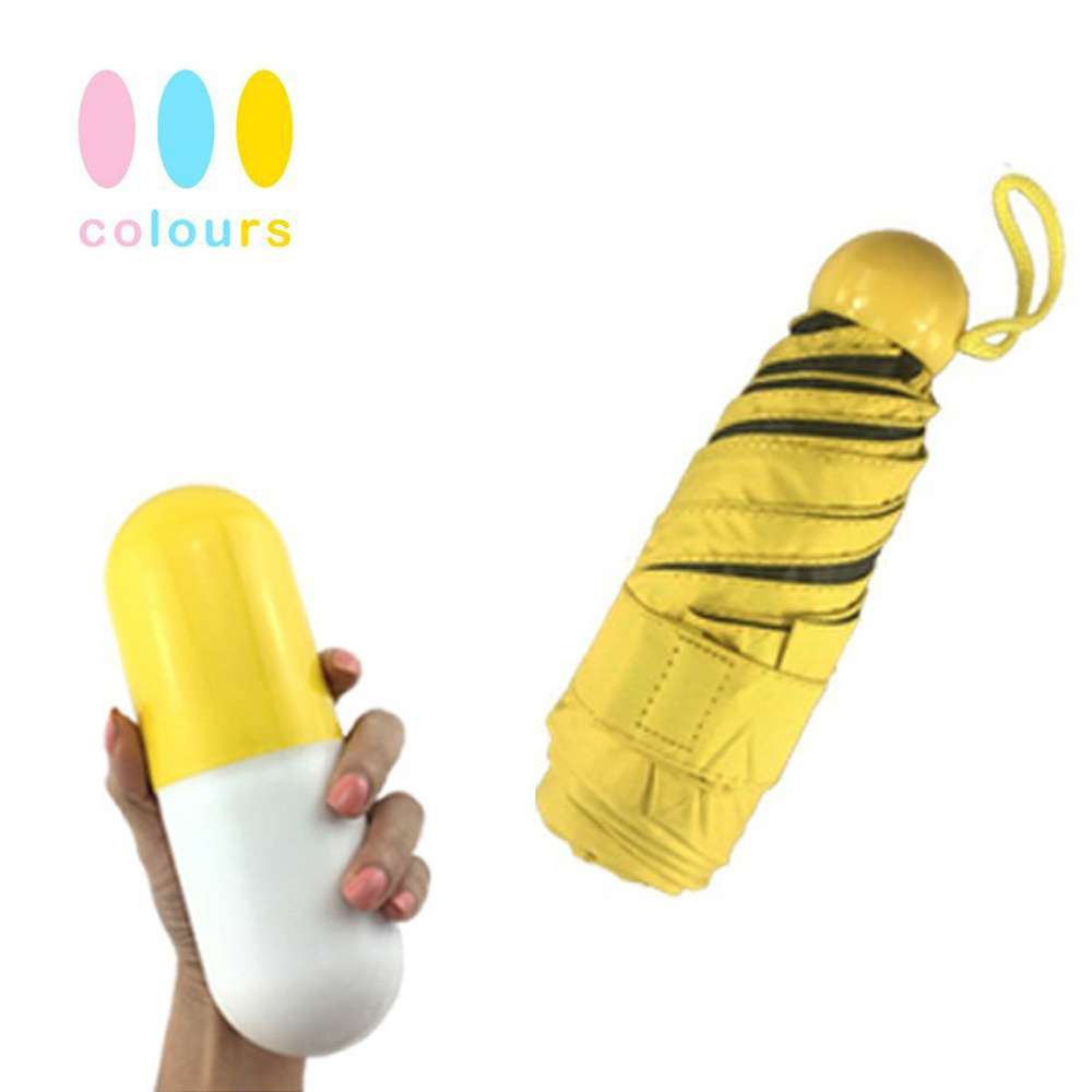 Customizable Outdoor Mini Capsule Rain Umbrella Promotional Pocket Style with Classic Design and Logo Printing