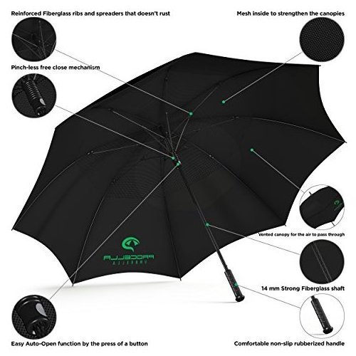 Manufacturer's Wholesale 30-Inch Large Windproof Luxury Golf Umbrella with Custom Logo Prints Promotional Custom Branded