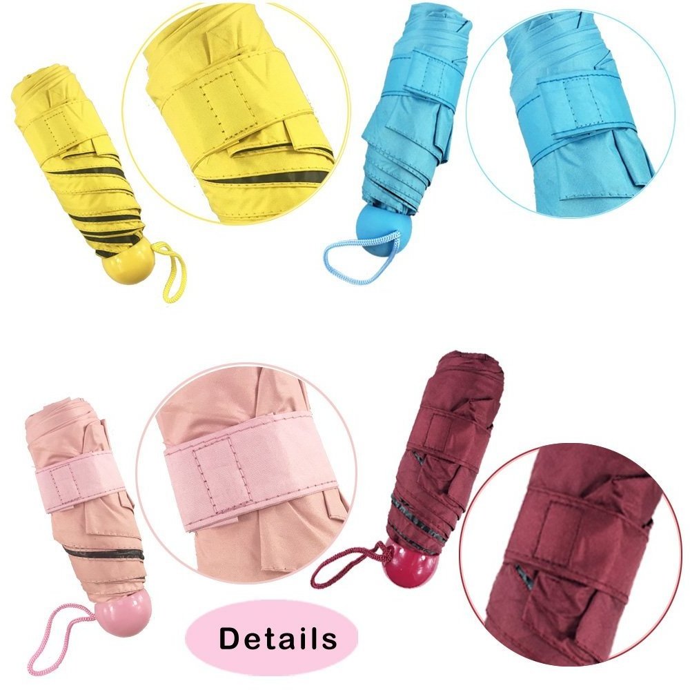 Customizable Outdoor Mini Capsule Rain Umbrella Promotional Pocket Style with Classic Design and Logo Printing