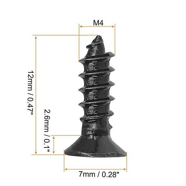 OEM Wholesales Blacking Treatment Cross Recessed Countersunk Head Self Tapping Self Drilling Screw