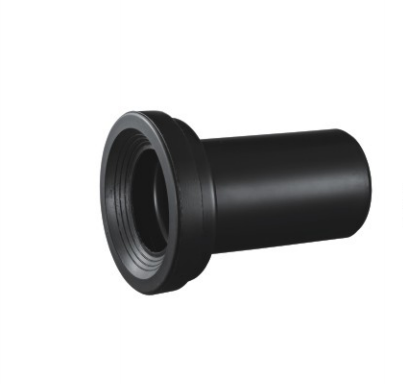 HDPE Black toilet  straight pipe Concealed Cistern Drainage Drain Pipe Toilet Pan Connector with Rubber Sealings