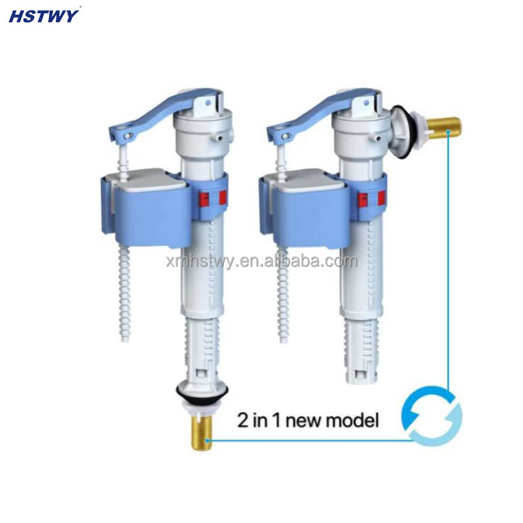 Toilet Fittings Bottom and Side Adjustable 2 in 1 Fill Valve HJ110  Toilet Plastic Inlet Valve