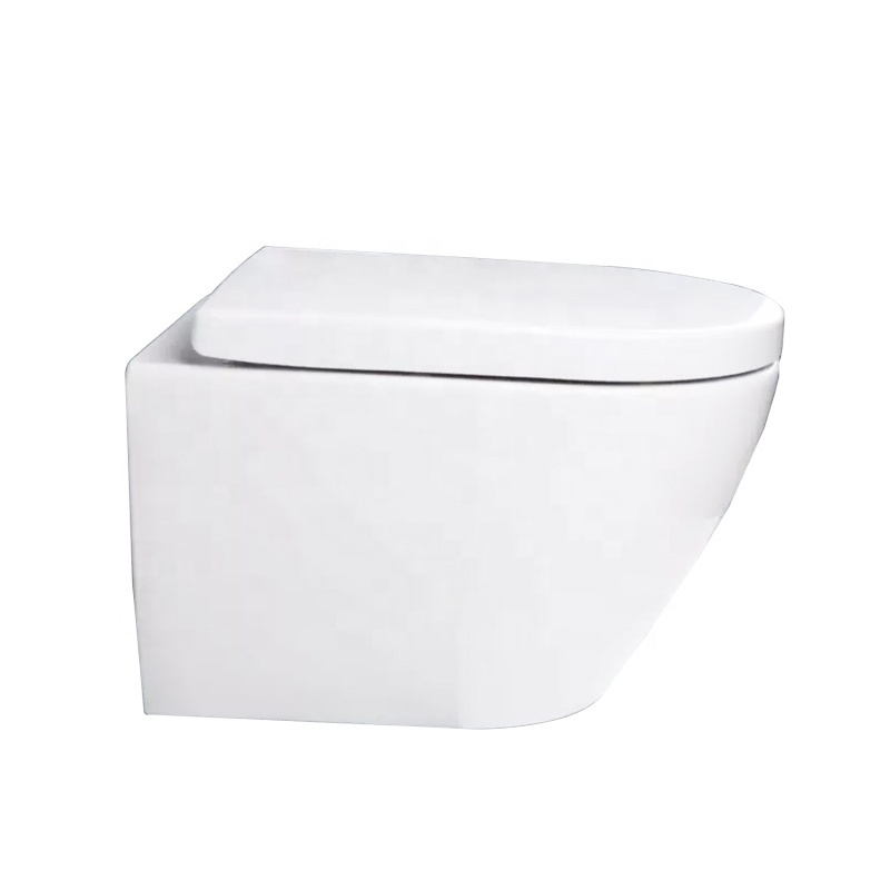 Toilet Complete Set with Wall Hung Toilet, Soft Closing Seat Cover, Concealed Cistern and Control Panel