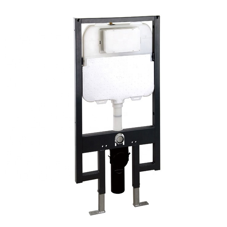 Bathroom Concealed Flush Tank Cistern FS1001-G 80mm with Metal Frame for Wall Hung Toilet with Plastic Connector Pipe