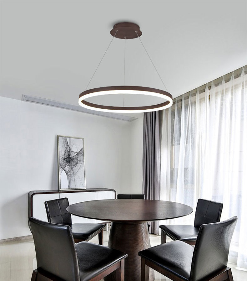 Modern lamps dining room luxury decorative led circle ring chandelier pendant light