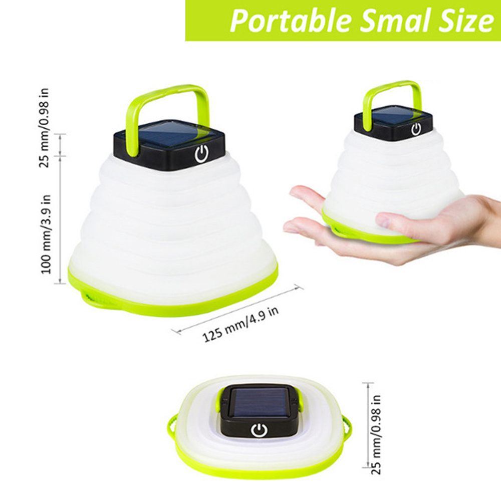 Portable Collapsible Crush Warm Light Solar Powered Lantern Waterproof Led Hanging Lanterns Solar Camping Lights