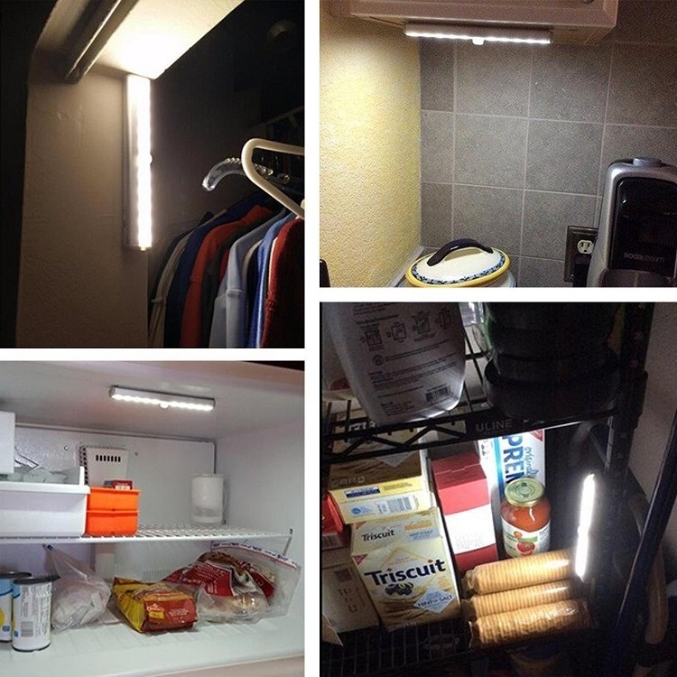 tick-on Anywhere Wireless Wardrobe 10Led Closet Light Hot Sale LED Motion Sensor Closet Lights Under Cabinet Lighting