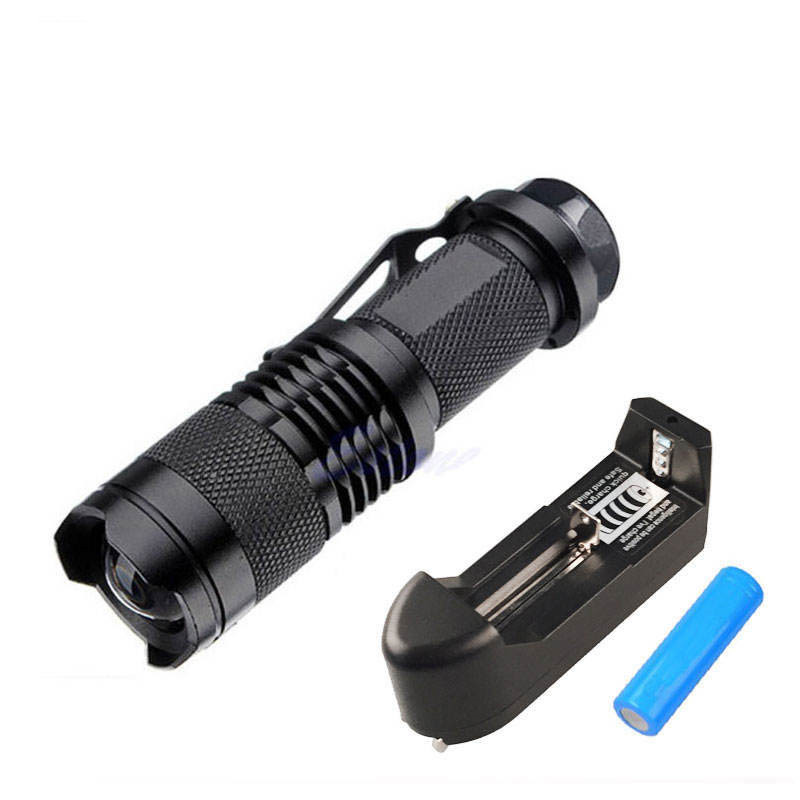 Zoom Pocket Portable XPE Promotional Small Mini Blue Cold White LED Aluminum Ultra Fire 7w 300lm flashlight