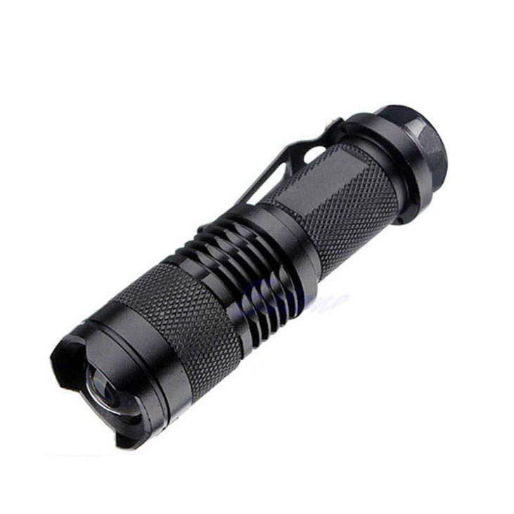 Zoom Pocket Portable XPE Promotional Small Mini Blue Cold White LED Aluminum Ultra Fire 7w 300lm flashlight