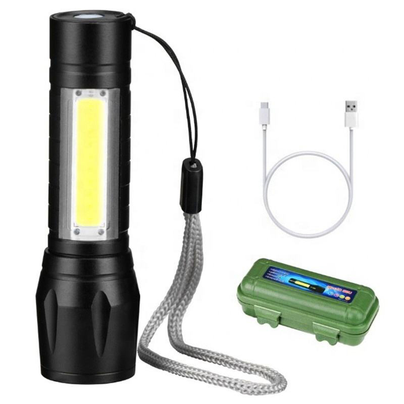 Waterproof 3W COB LED XPE Pocket Tiny Rechargeable Torch Light, Multi-Function Rechargeable Mini Flashlights With COB Side Light