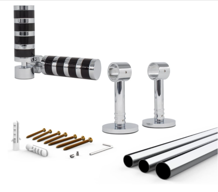 Curtain Rod 40-72 inch Adjustable Tension Spring Shower Curtain Rod Tension 304 Stainless Steel Anti-Slip No Drilling