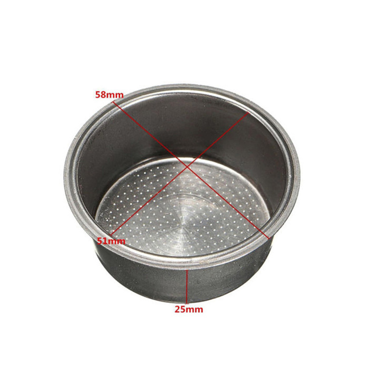 51mm 54mm 58mm Stainless Steel Cup Filter Basket for coffee Machine  Delonghi