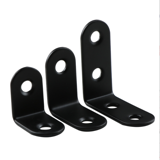 Furniture HardwareStainless Steel Right Angle Bracket Support Iron Wardrobes Cabinet Joint  Black L-Shaped Brackets