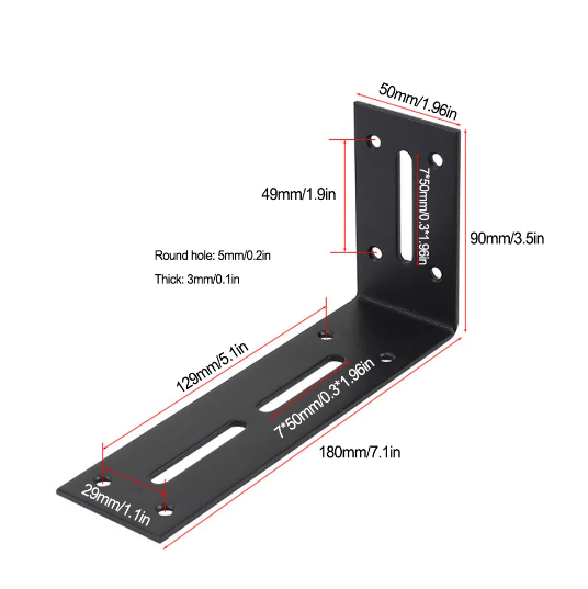 Adjustable Door Barricade Bracket Open Bar Security Door Reinforcement Steel L Bracket for Door Gate