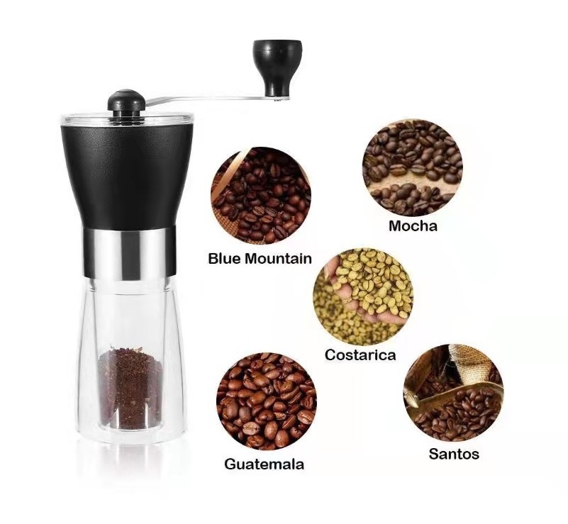 Mini Coffee Grinders Manual Espresso Cafe Ceramic Burr Stainless Steel Hand Coffee Grinder For Sale