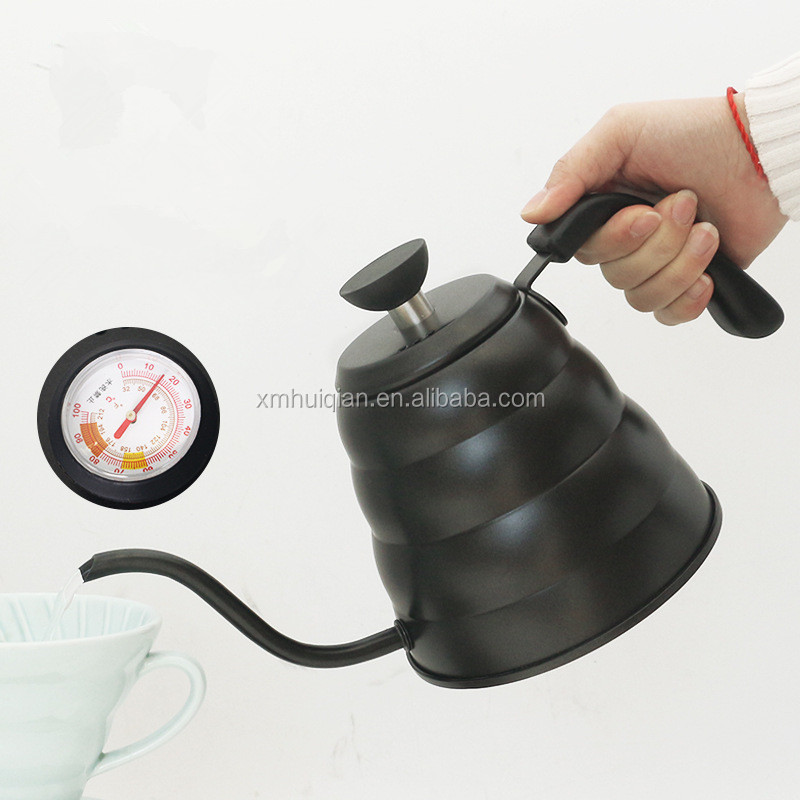 Kitchen Stainless Steel Kettle Drip Tea And Water Pour Over Espresso Brewing Coffee  Pot Gooseneck Kettle With Thermometer