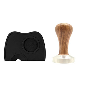 High quality coffee tamper mat nz wood and stainless steel Coffee tamper