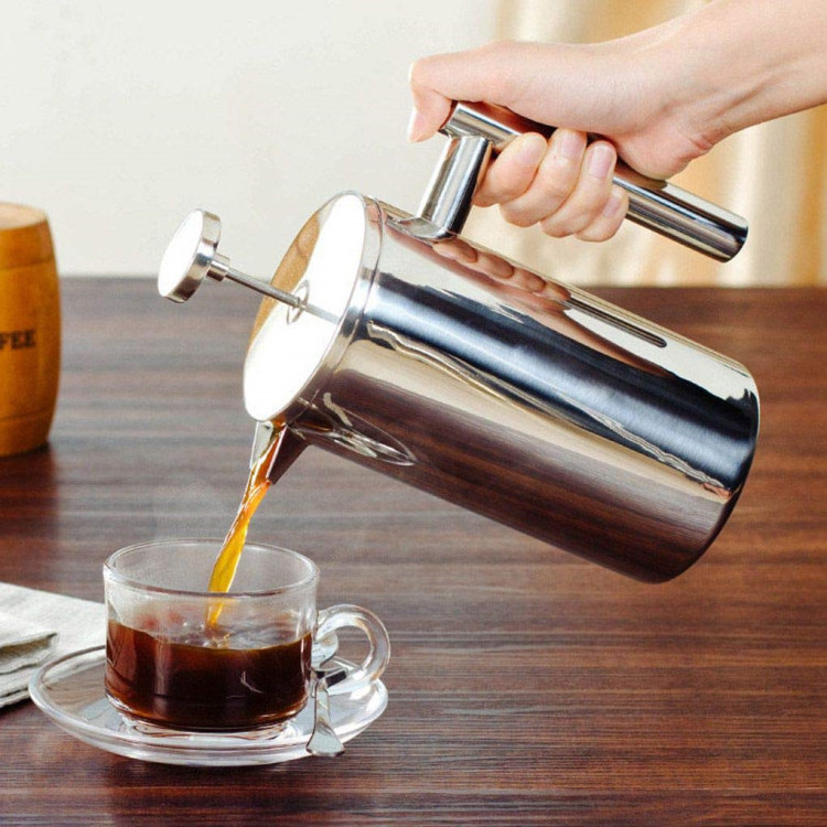 New design portable borosilicate glass plastic  coffee maker french press