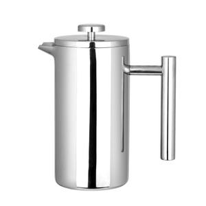 600 ML  double wall food grade  stainless steel sliver french coffee press coffee maker