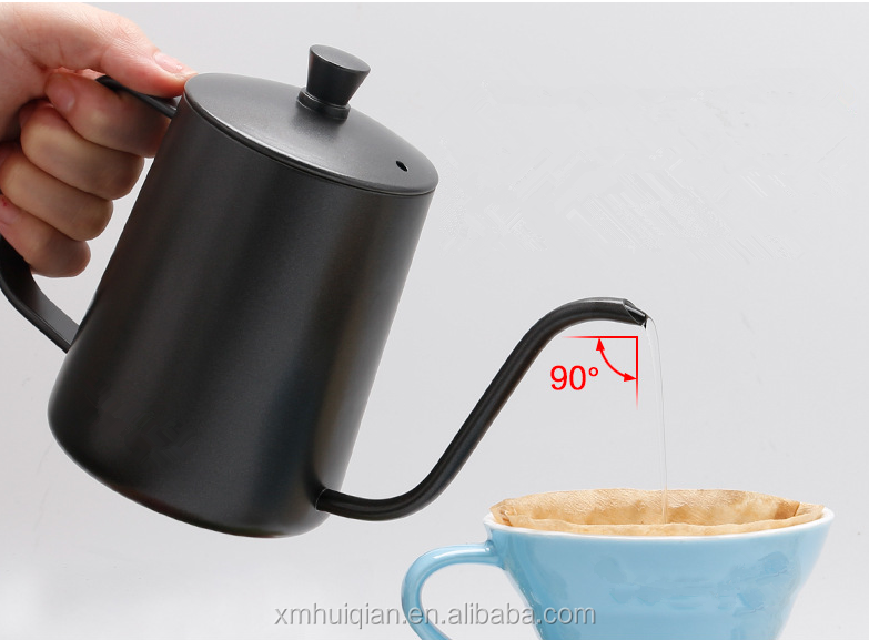 Wholesale customized 304 stainless steel coffee pot kettle hand drip metal gooseneck pot for home cafe barista tools