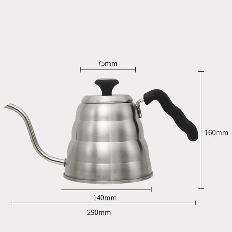 1L Coffee Kettle Gooseneck Spout Teapot with Thermometer Barista Tools