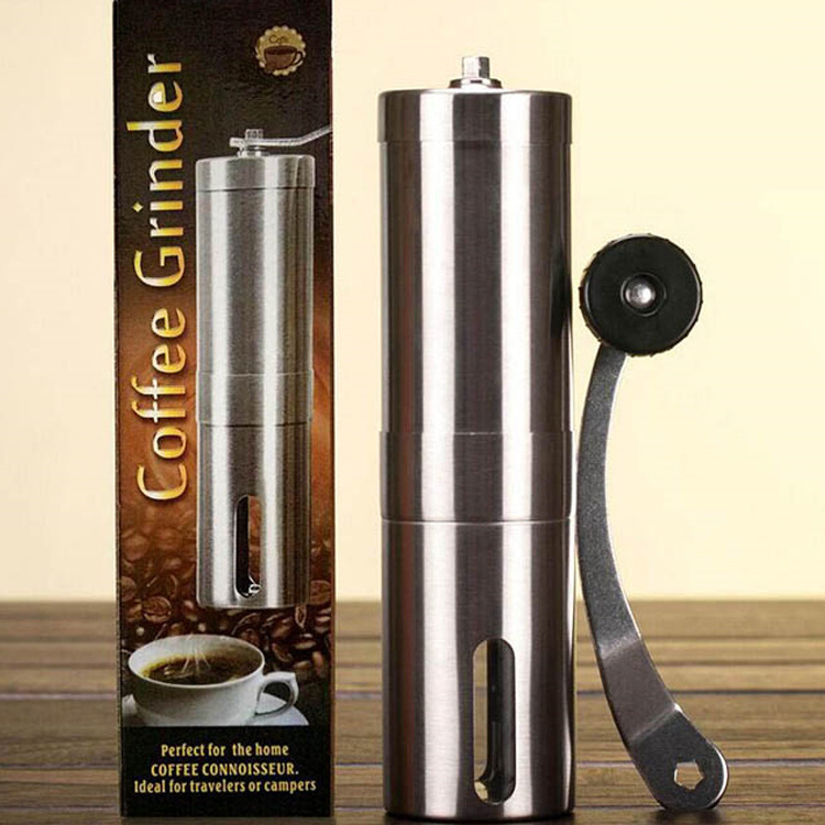 Stainless steel cordless portable manual coffee grinder