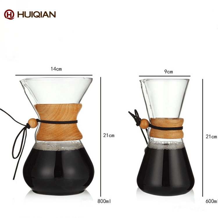 200ML Borosilicate Glass Carafe Pour Over Glass Coffee Maker Glass Sharing Coffee Pot