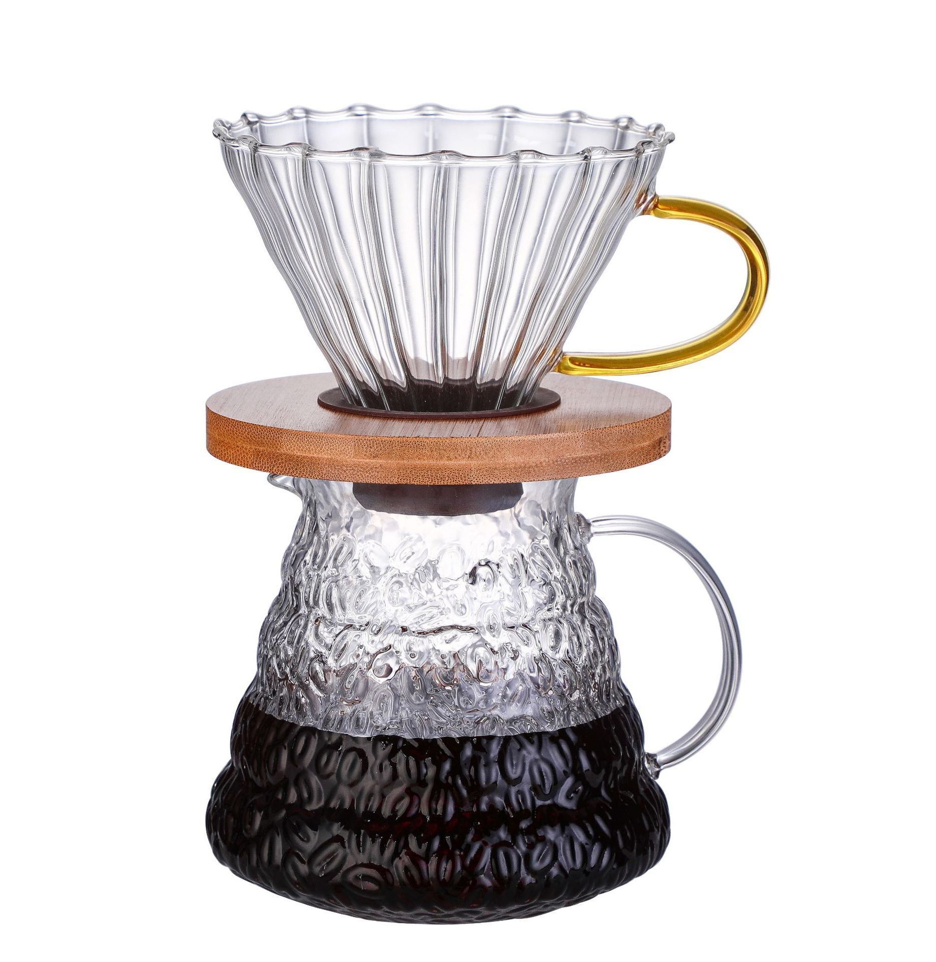 Heat Resistant Borosilicate Glass Coffee Maker Pour Over Glass Cloud Coffee Pot