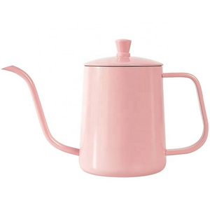 pink color stainless steel coffee drip pot pour over coffee gooseneck kettle