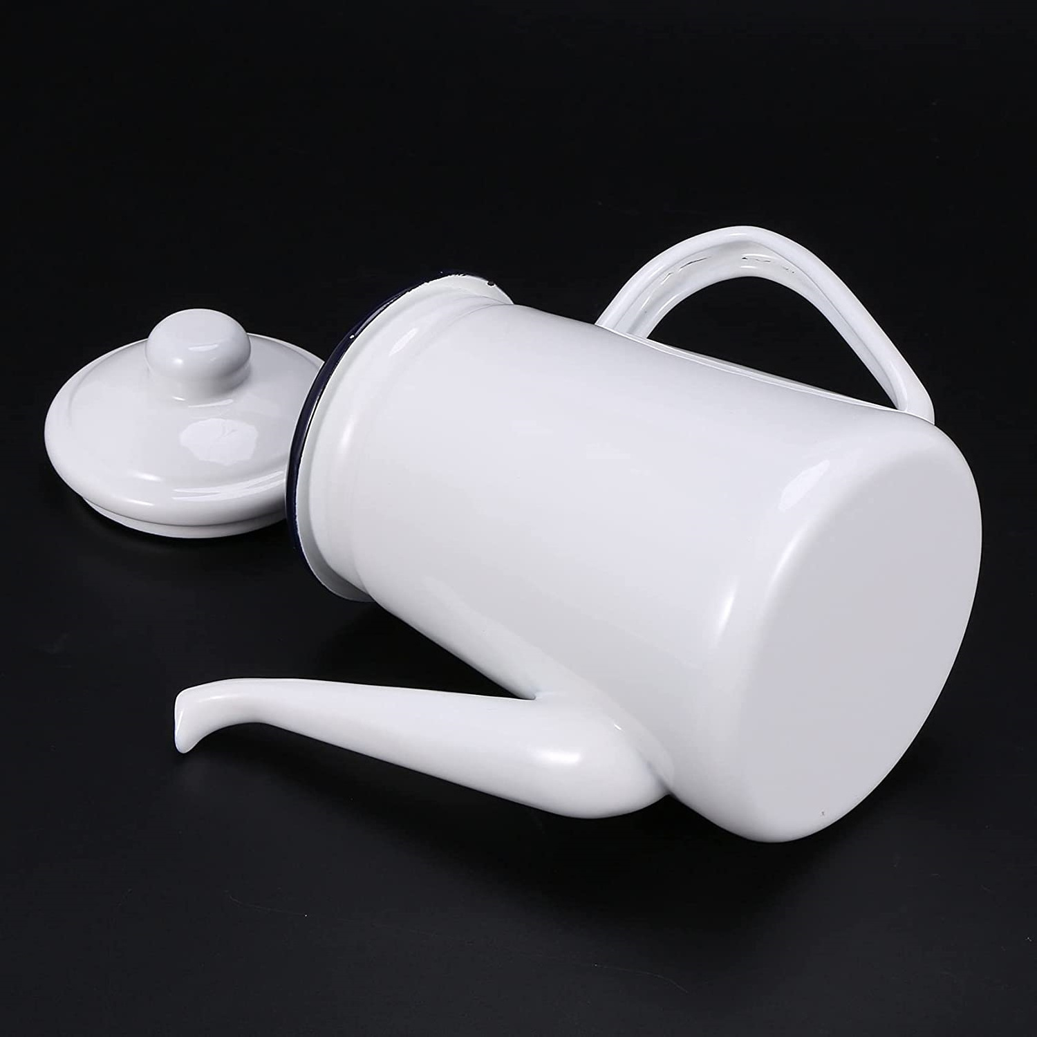 FREE SAMPLE High-Grade Enamel Coffee Pot Pour over Milk Water Jug Pitcher Barista Teapot Kettle for Gas Stove