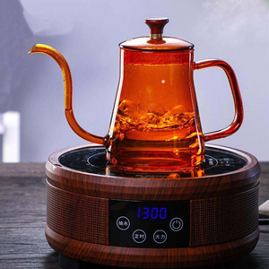 FREE SAMPLE Glass Long Mouth Coffee Pot Gooseneck Swan Neck Thin Mouth Kettle Brewers Hand-Made Coffee Maker Drip Kettle