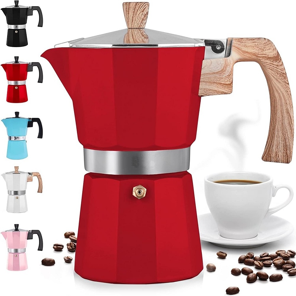 FREE SAMPLE Classic Stove top Espresso Maker Flavored Strong Italian Style Mocha Pot Easy to Operate Quick Cleanup Pot