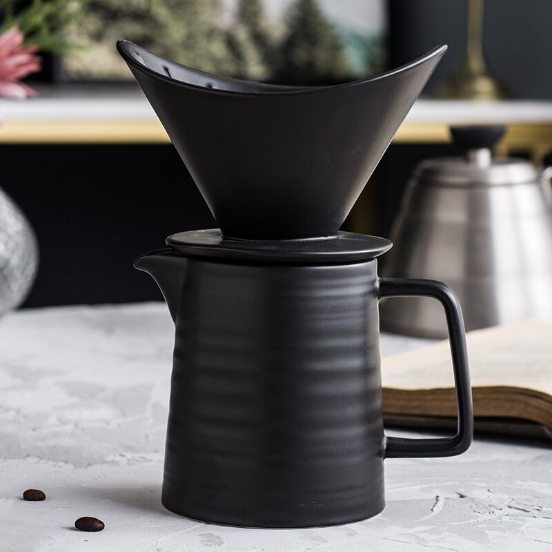 Ceramic Reusable Hand-Driving Coffee Brewing Filter Maker Coffee Dripper Filter Coffee Pot Set Kitchen Accessories