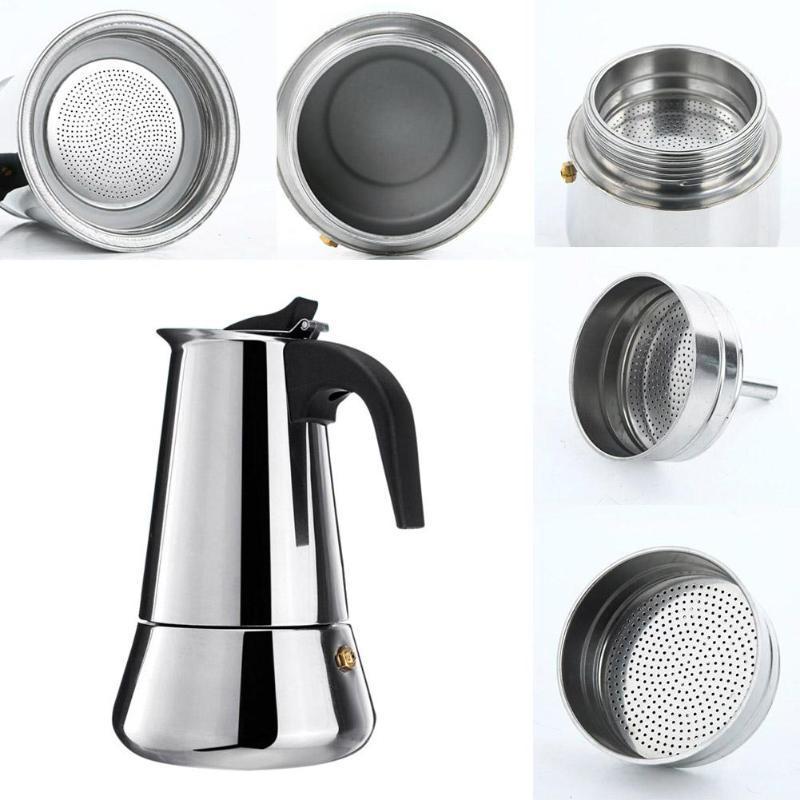 Espresso Percolator Portable Coffee Maker Pot Percolator Drink Tool Cafetiere Latte Stovetop