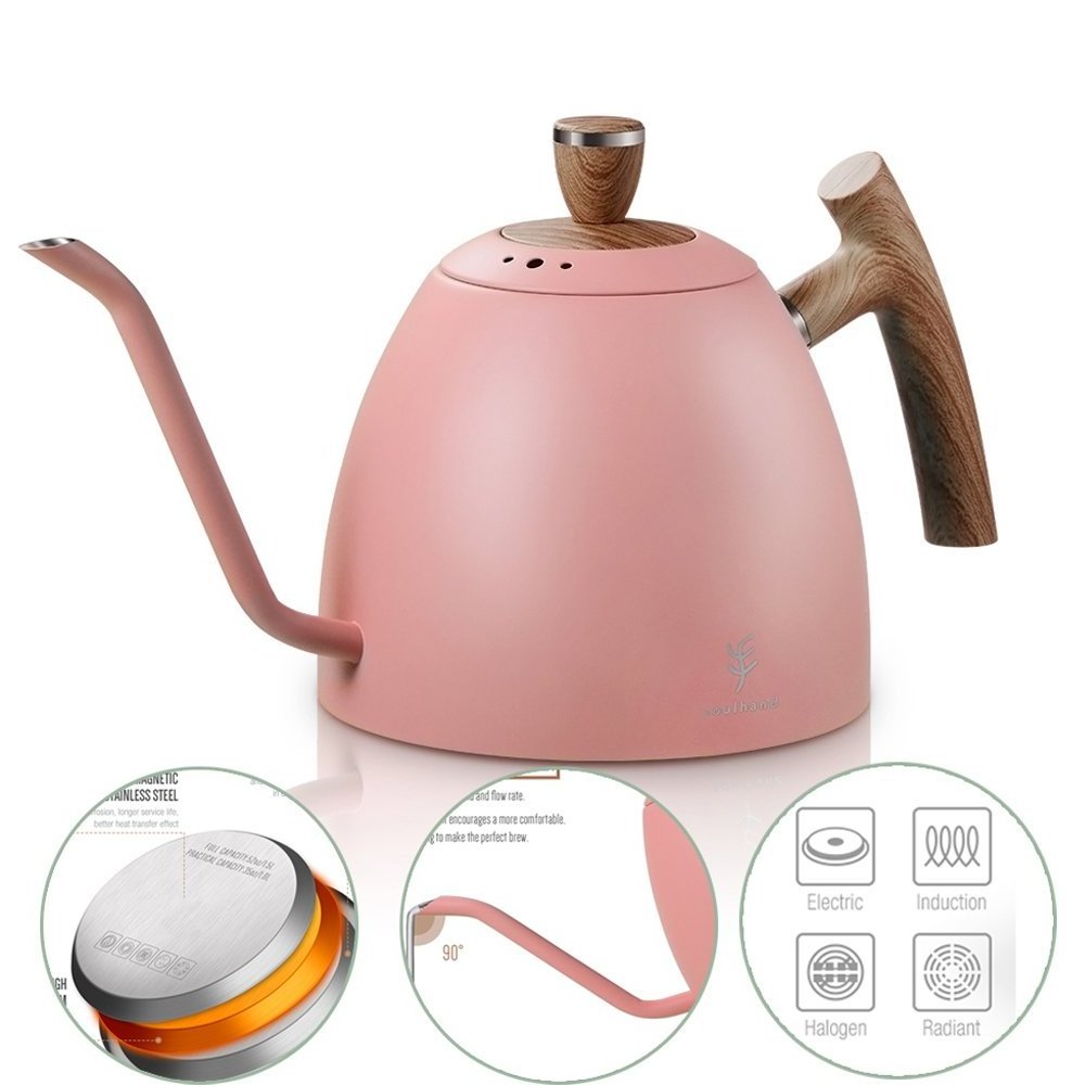 FREE SAMPLE Coffee Kettle Pour Over Coffee Tea Pot Kettle Drip Kettle Gooseneck Stainless Teapot with Thermometer