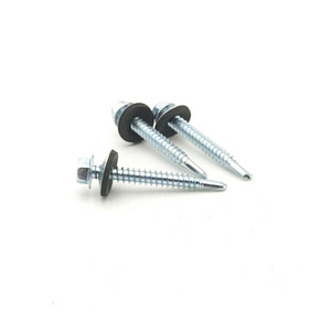 Building Roofing Drilling Screw Galvanized Dacromet Hex Washer Head Screws Self Drilling Roofing Screws with Rubber Washer