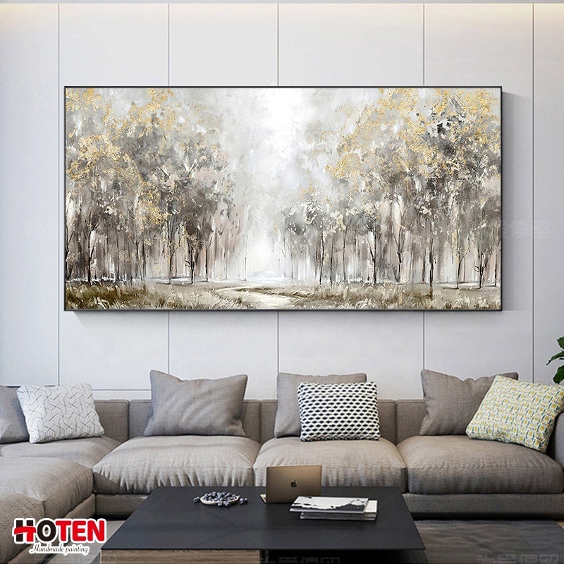 Canvas Prints custom landscape painting wall art home decor on canvas psychedelic forest trees