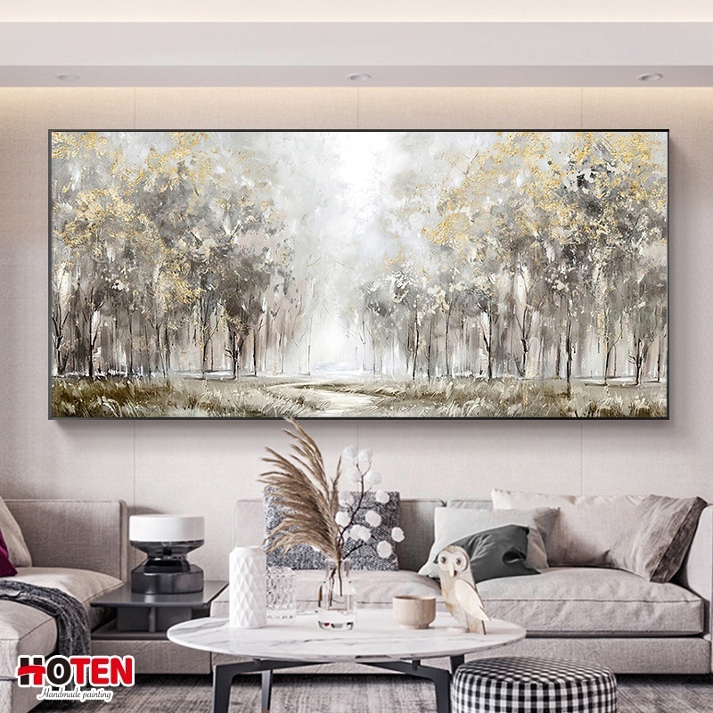 Canvas Prints custom landscape painting wall art home decor on canvas psychedelic forest trees