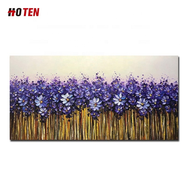 Abstract purple flower tree oil painting 100% hand painted home decor 3D flower wall art knife texture oil painting