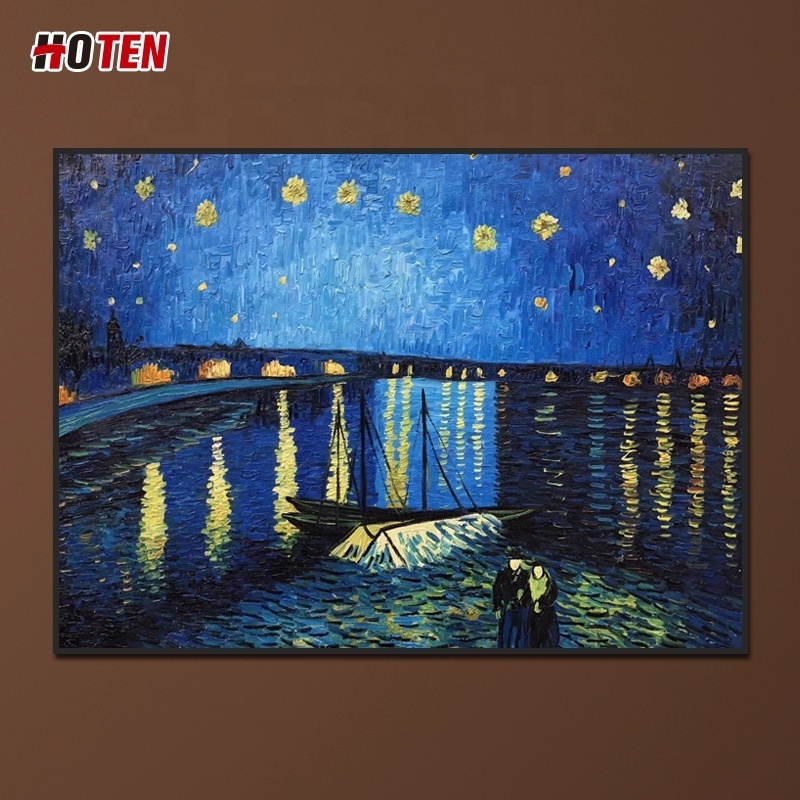 Wall hanging decoration Starry Night Over the Rhone Van Gogh oil painting reproductions from China