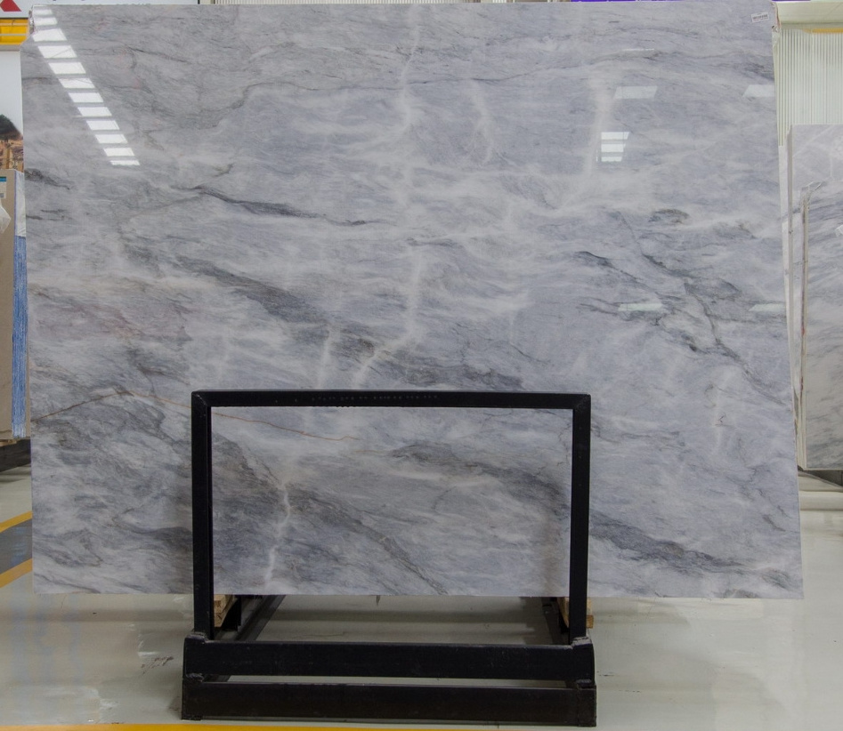 Italian blue Musa marble, processing background wall, floating windowsill, over the threshold, stone table