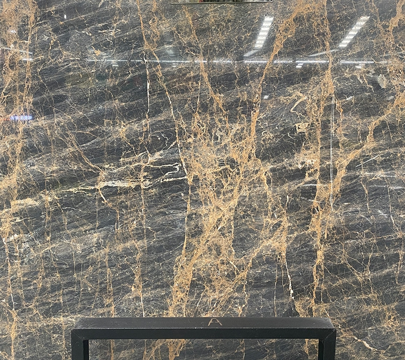 Popular Gold silk blue marble, can be used as a background wall to float windowsill over the threshold stone countertop