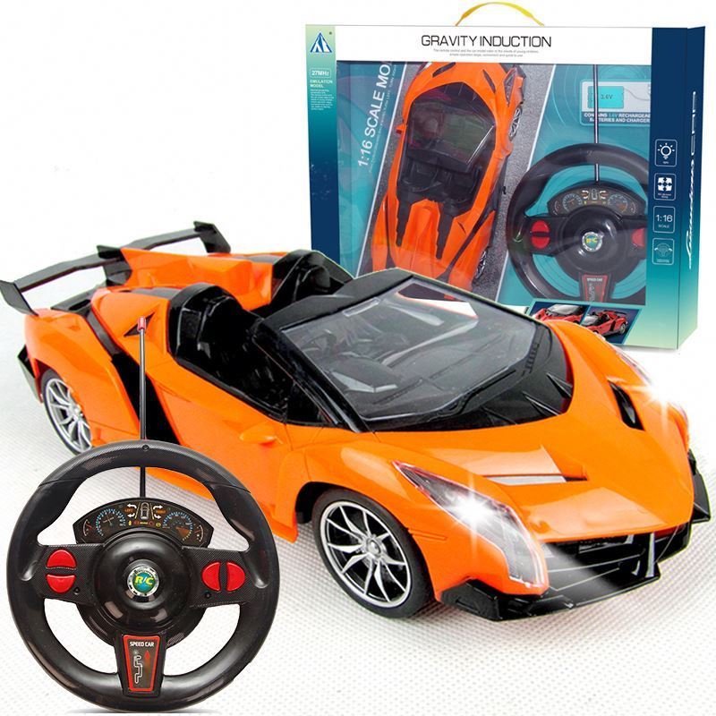 Wholesale 1:16 Four-channel Remote Control Car Gravity Sensor Steering Wheel Remote Control Children's Toy Sports Car