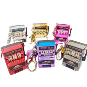 Mini Gambling Slot Machine Key Chains Pocket Fruit Lucky Jackpot Gadget Antistress Toys Funny Games Keychain