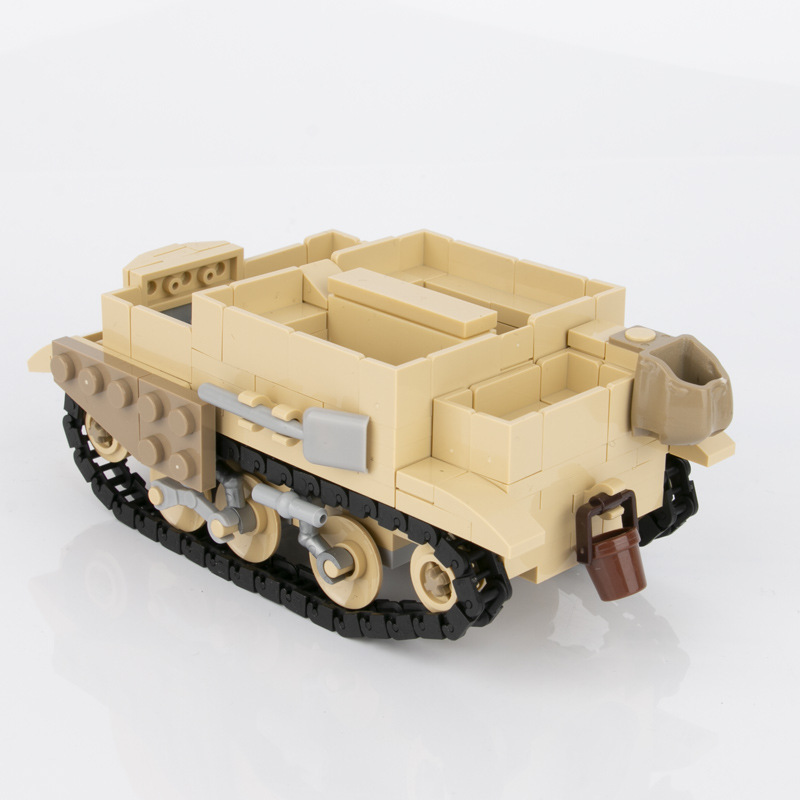 Small tracked-car figures toy weapons accessories WW2 military tank army soldiers set building blocks