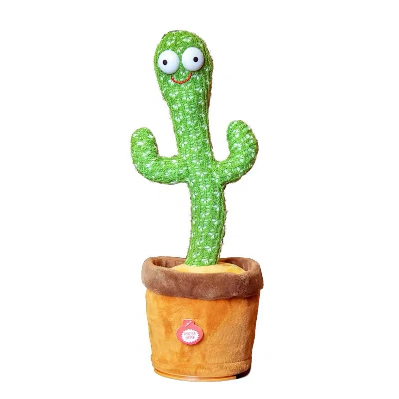 Usb Charging Electronic Shake Recording Funny Talk-back Repeat Singing Talking Speaking Swinging Plush Dancing Cactus Toy - Buy