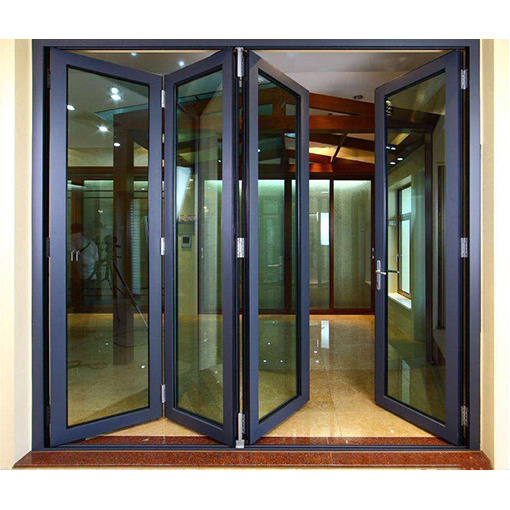 Commercial Residential Lowes Glass Aluminum Bi Folding Accordion Bifold Sliding Exterior Door With Locks